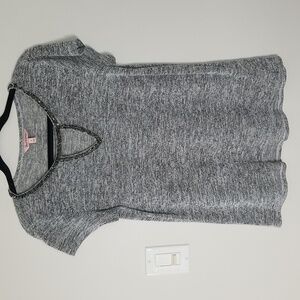 Juicy Couture capsleeve top with rhinestones keyhole neck